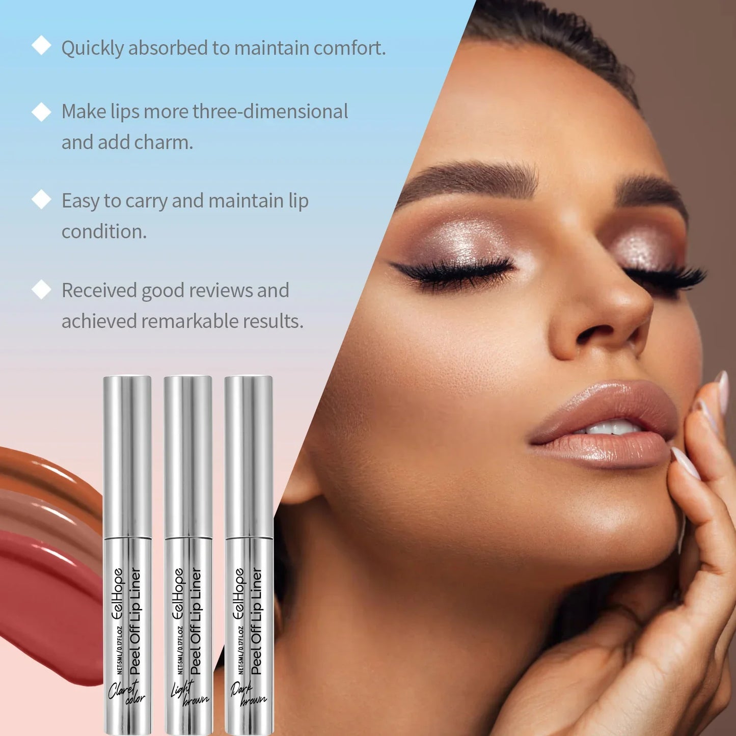 Eelhope Peel-Off Lip Liner – Waterproof Matte Tint Lip Stain