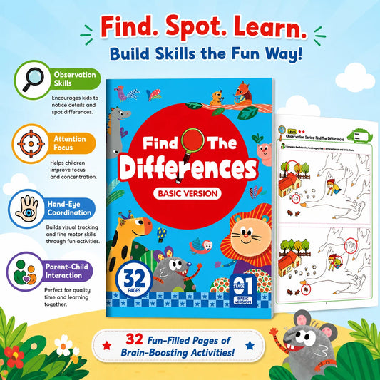 Find Differences Workbook A5 17x24cm 32 Pages Kids Observation Peaceful Pleasures Health and Wellness