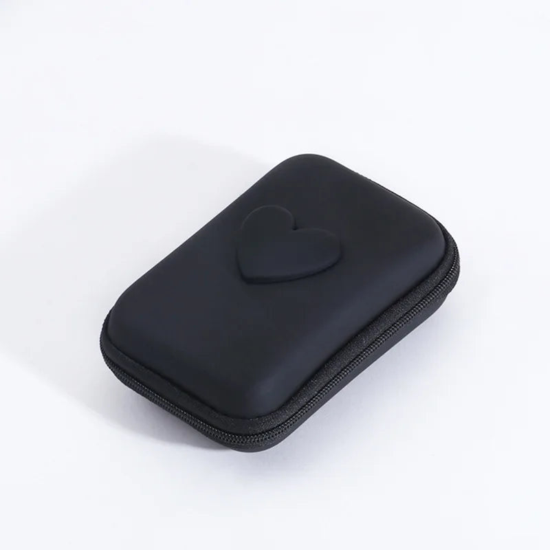 Cross-BorderevaStorage Bag Hard Case Data Cable Packing Box Square Zipper Earphone Bag Digital AccessoriesccdCamera Bag Peaceful Pleasures Health and Wellness Black