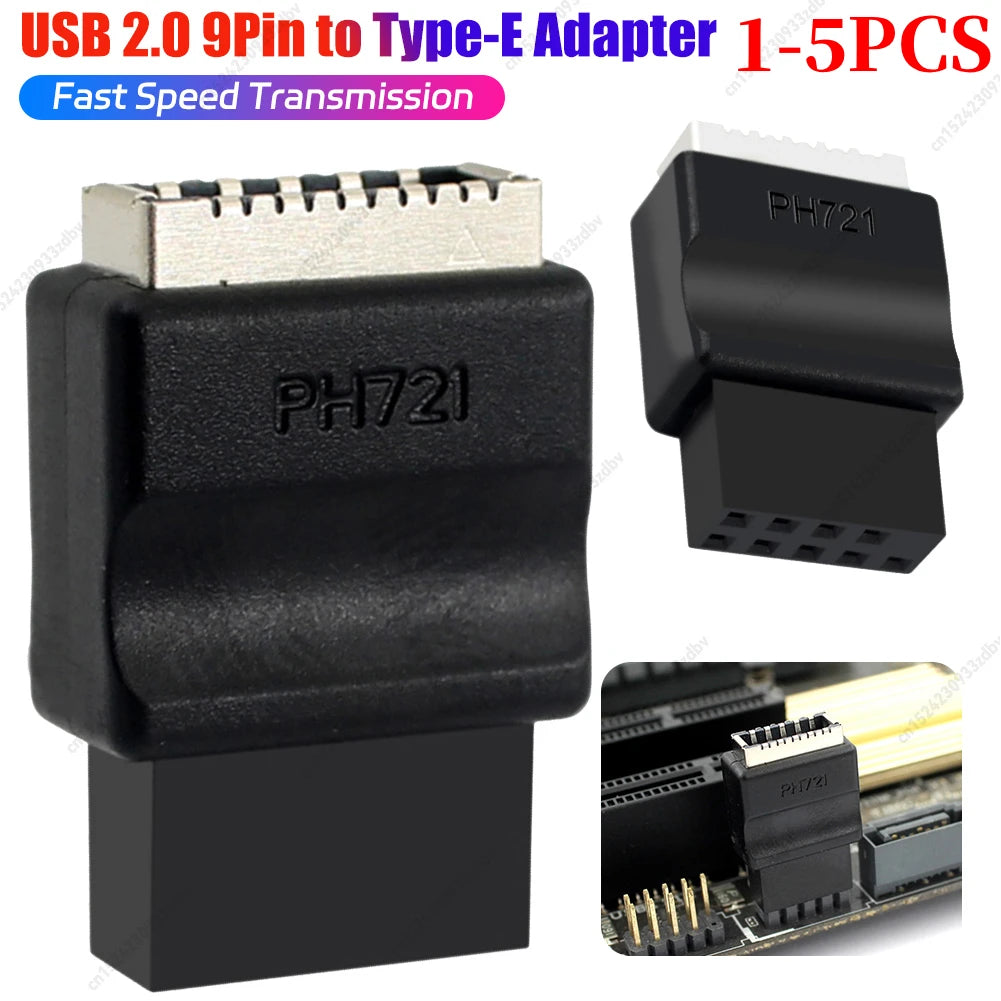 Motherboard USB 2.0 9-Pin To Type-E Front Panel Header Extension Adapter Male To Female Adapter for Desktop PC Peaceful Pleasures Health and Wellness