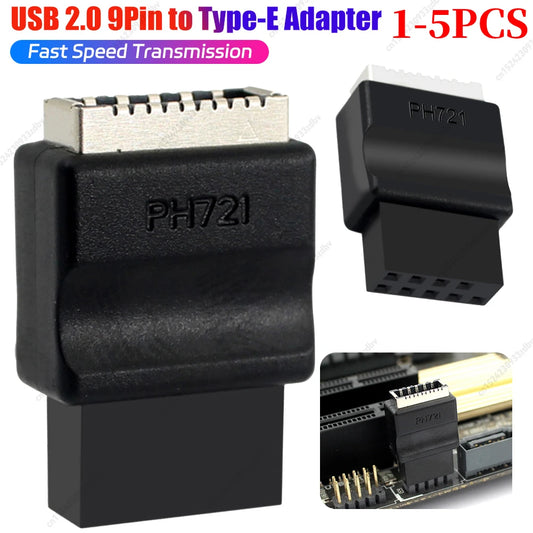 Motherboard USB 2.0 9-Pin To Type-E Front Panel Header Extension Adapter Male To Female Adapter for Desktop PC Peaceful Pleasures Health and Wellness