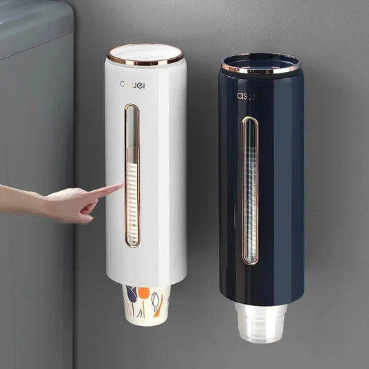 Wall-Mounted Automatic Drop Disposable Cup Dispenser Holder Cup Dispenser Peaceful Pleasures Health and Wellness