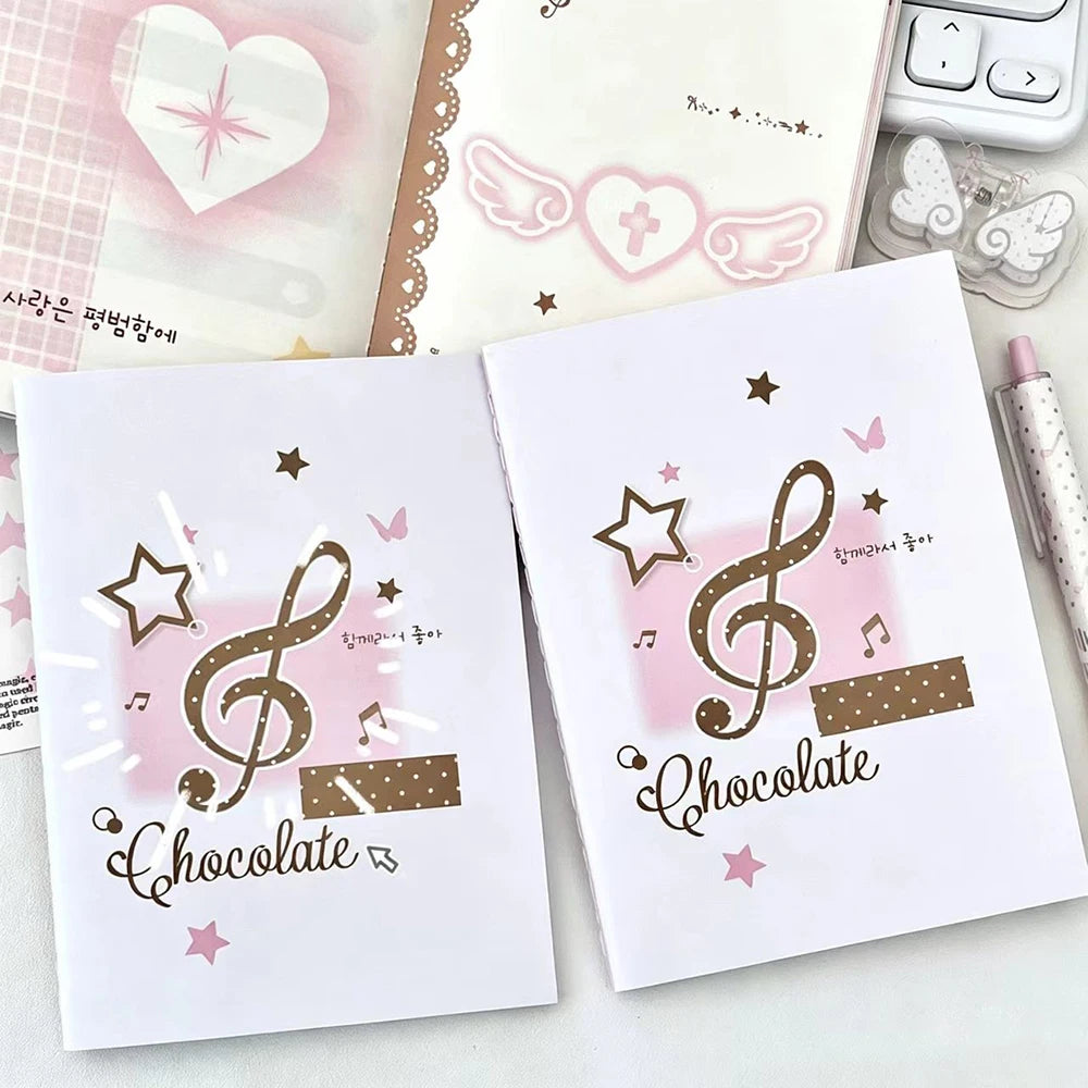 Pink Note Fixed Page Notebook Korean Ins Full-color Inner High-value
