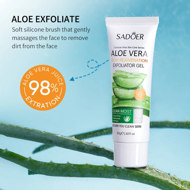 SADOER Aloe Vera Exfoliating Facial Cleanser | Gentle Face Scrub