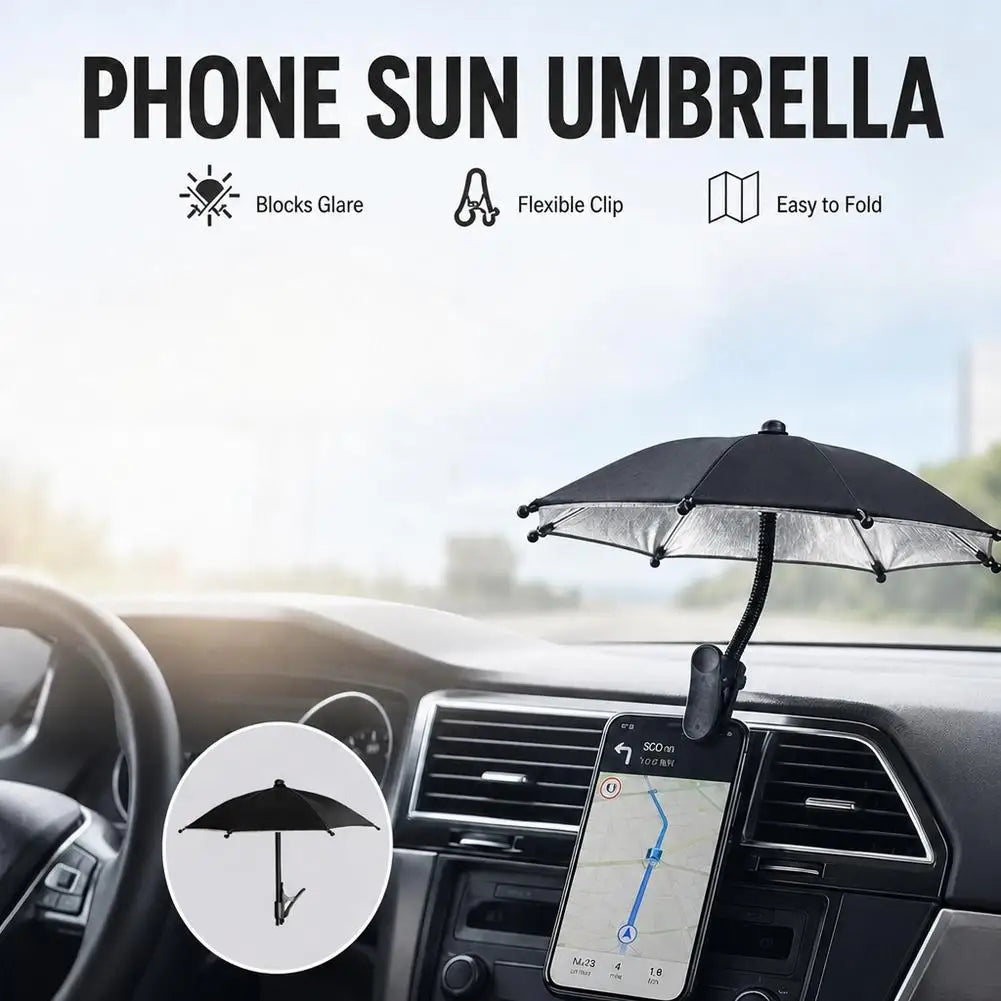 Mini Phone Sunshade Umbrella Sun Glare Shade Adjustable Phone Sunshade with Clip for Motorcycle Bike Outdoor Riding Navigation Peaceful Pleasures Health and Wellness