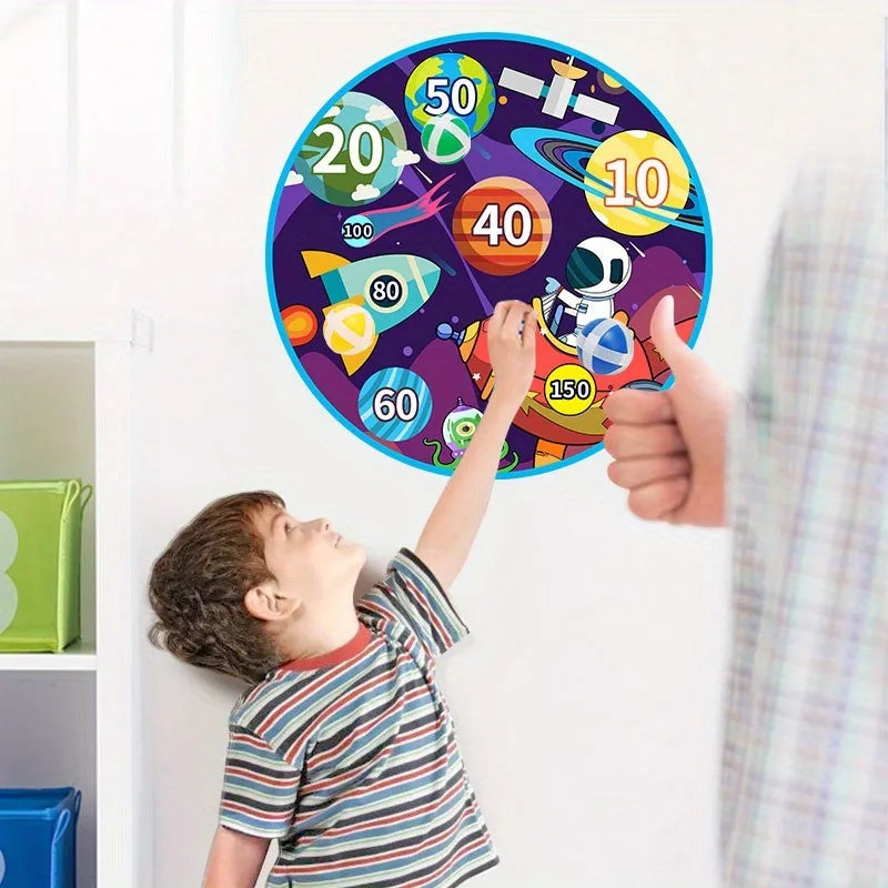 Kids Sticky Ball Dart Board – Safe Indoor Outdoor Party Game