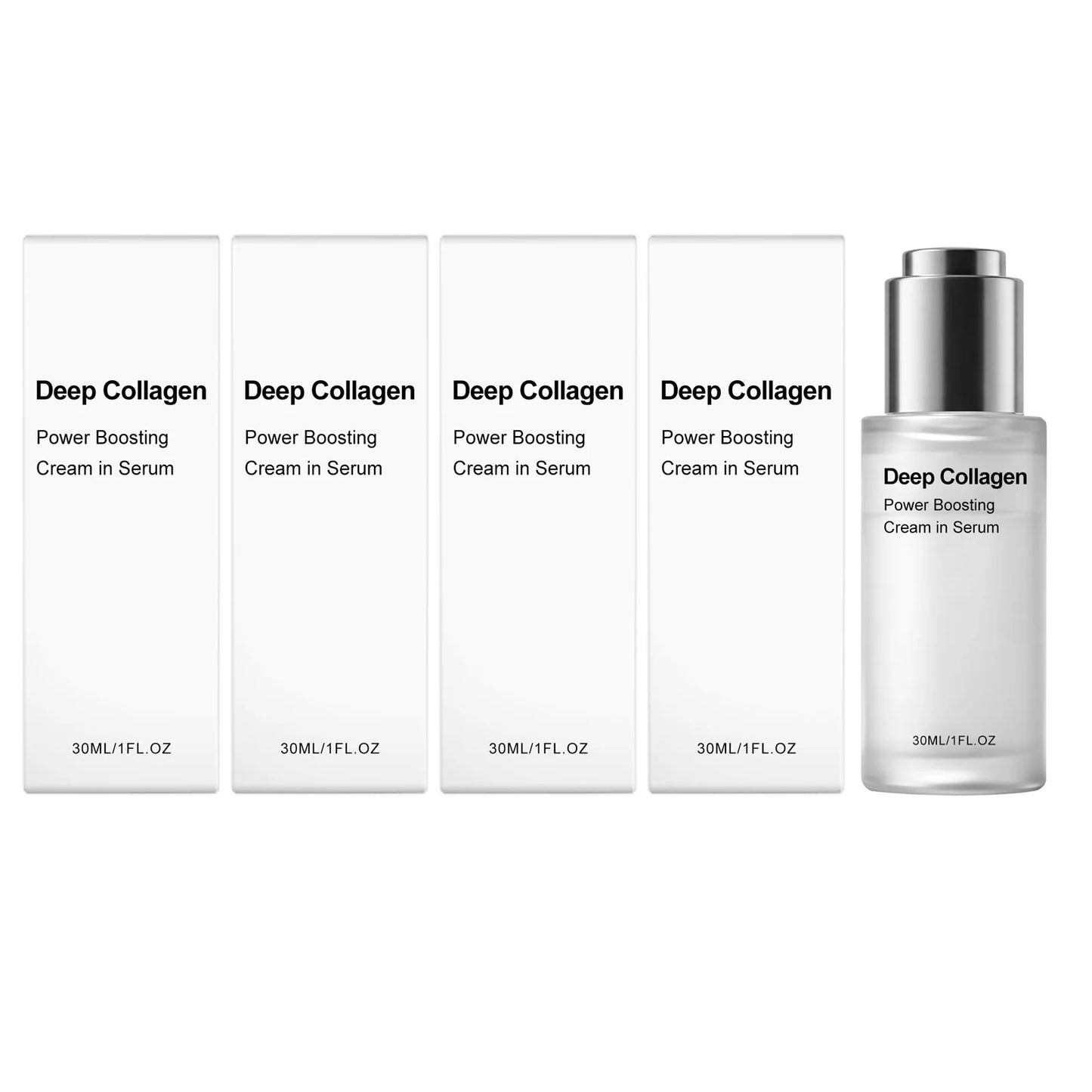 Power Boosting Cream Smoothing Skin Fine Lines Improving Sagging Enhance Skin Firmness Elasticity Moisturizing Collagen Essence Peaceful Pleasures Health and Wellness 4 x 30ML Boxed