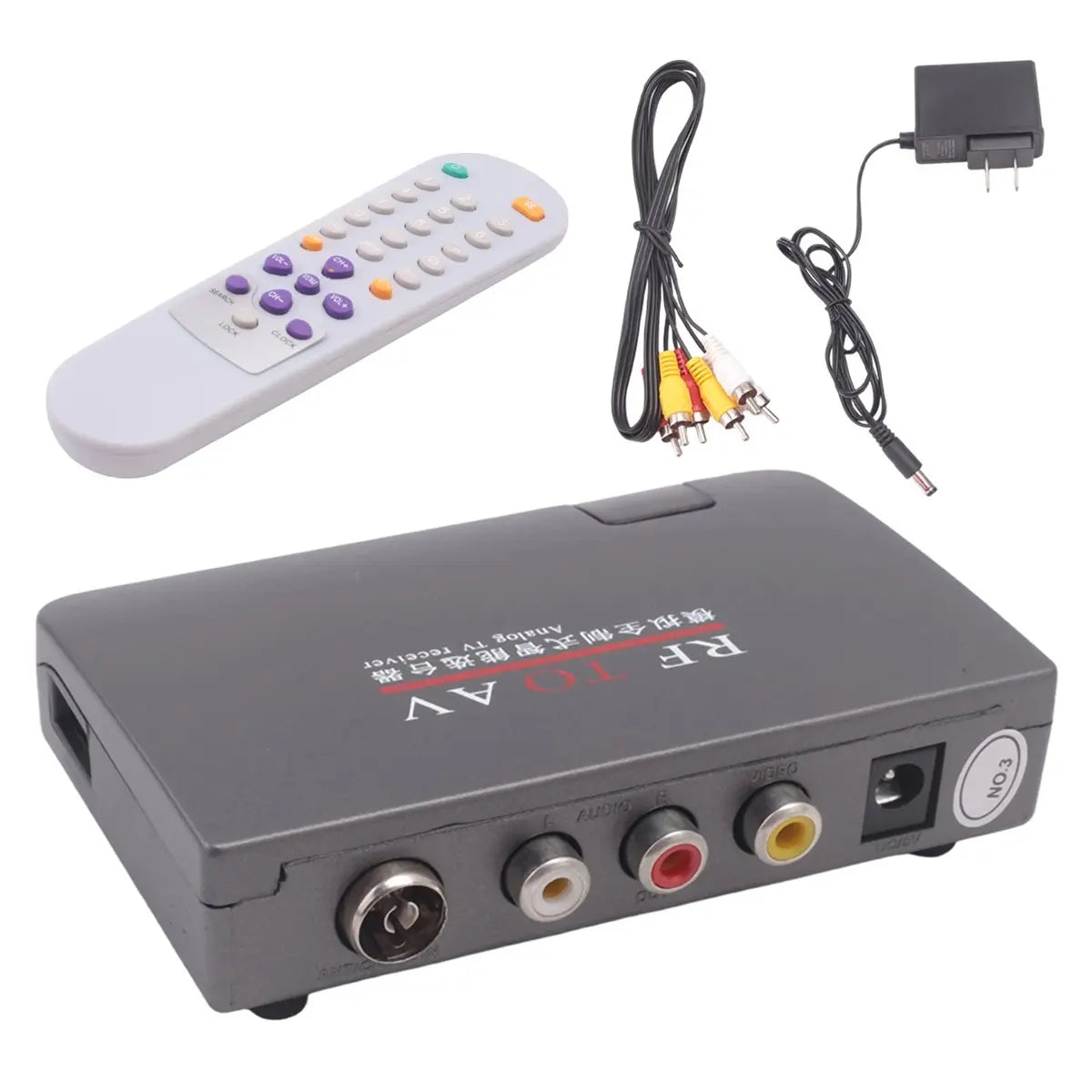 (ABDH) RF to AV Converter,Channel Selector,Booster,Cable TV to Projection TV,Video Port Supports Full System AC110-240V US Plug Peaceful Pleasures Health and Wellness