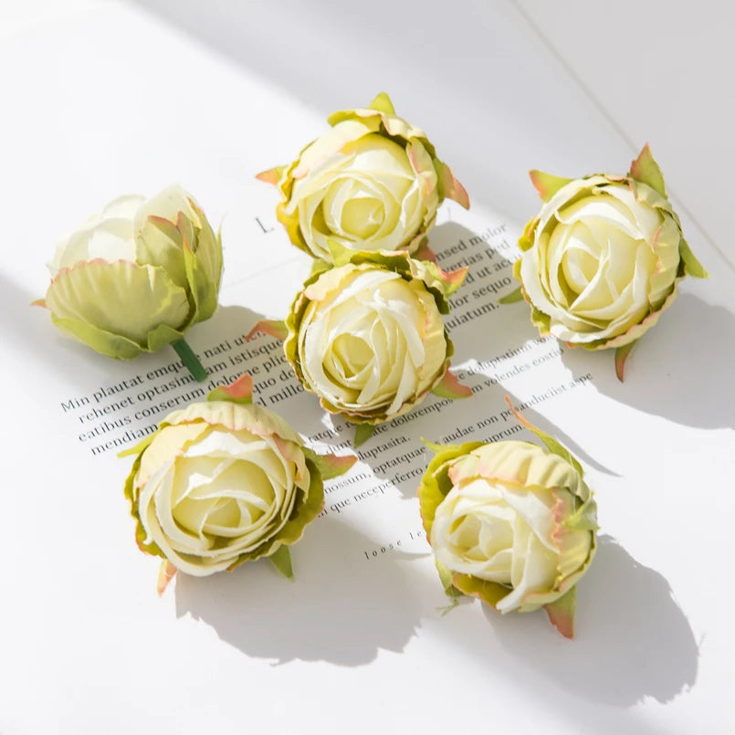 Silk Rose Heads Artificial Flowers | Wedding & Home Decor