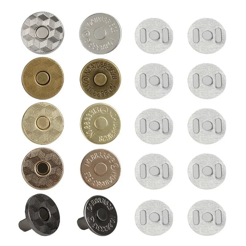 Magnetic Snap Buttons for Bags & Sewing – Metal Flatback Set