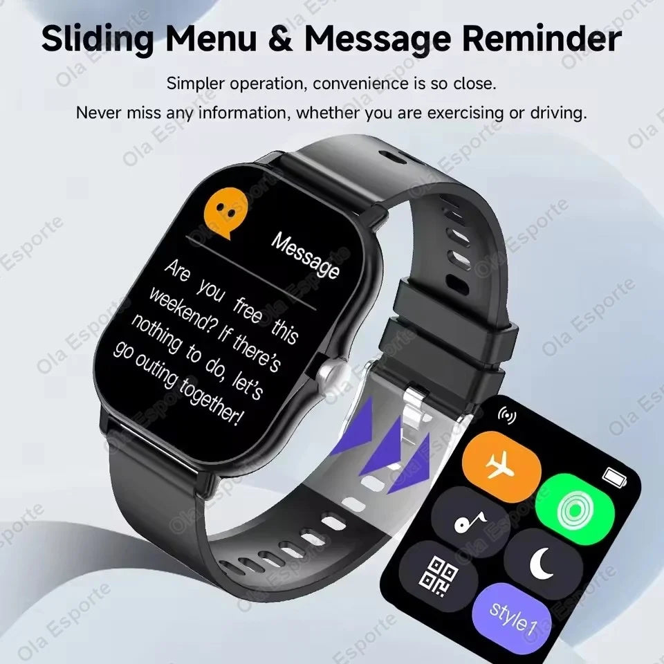2.01'' Waterproof Smart Watch with Message Answer Call Sleep Monitoring Sports Pedometer Information Alerts For iPhone Android Peaceful Pleasures Health and Wellness