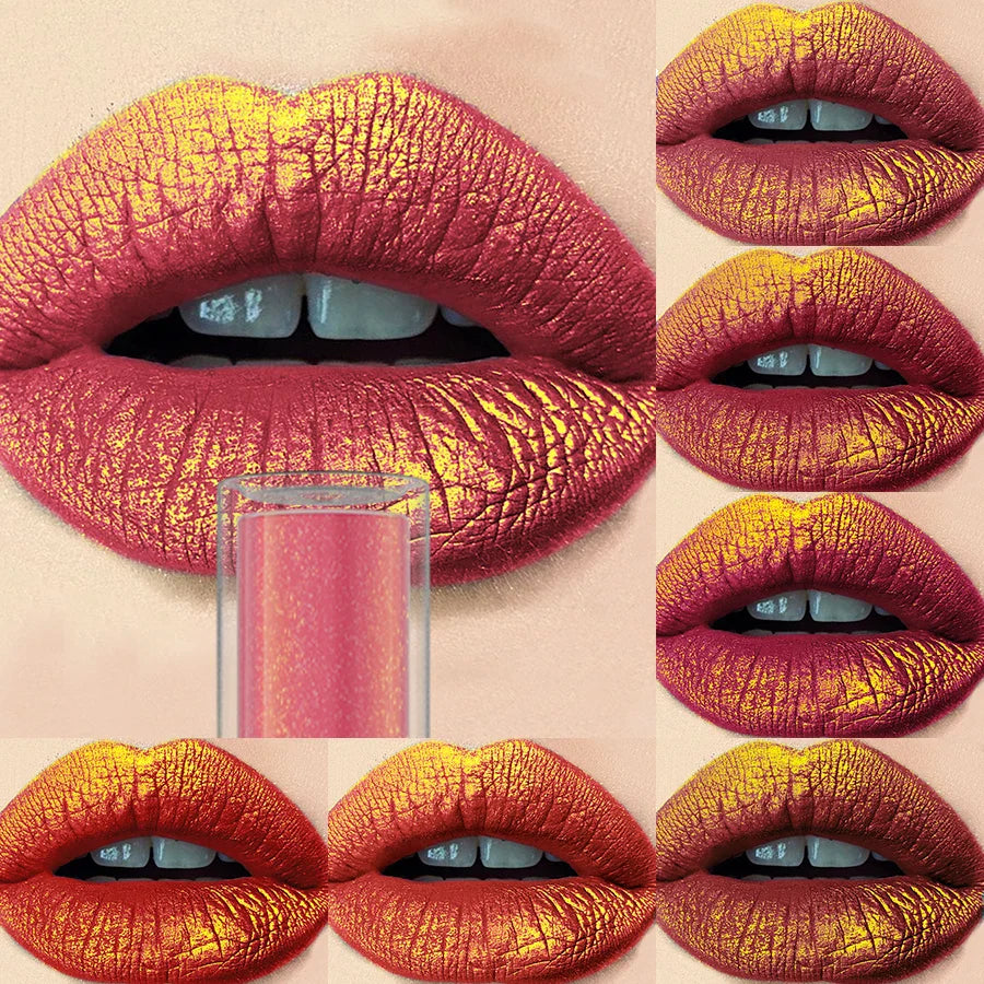 KAFURUX Glitter Lip Gloss – 14 Shades, Metallic & Waterproof
