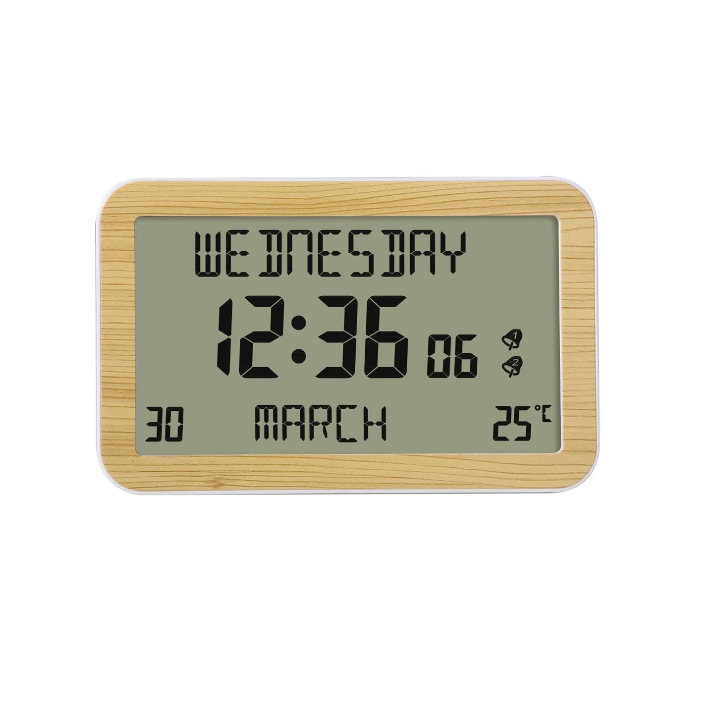 LCD Digital Alarm Clock – Time, Date & Temp | Desk & Travel