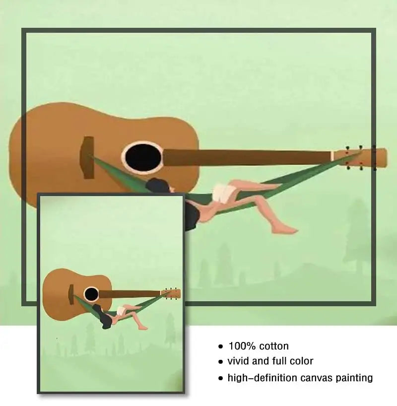 Vintage Music Art Funny Abstract Instrumental Canvas Painting Huge Guitar Piano Keys Poster Headphone Prints Home Decor Peaceful Pleasures Health and Wellness