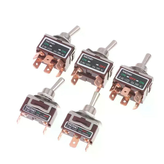 32A 250VAC Rocker Toggle Switch 2/3/4/6 Pin | Brass Screw Rocker Toggle Switch Peaceful Pleasures Health and Wellness