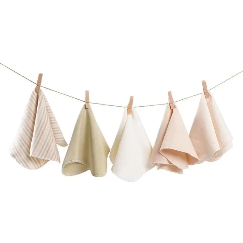 5-Pack Baby Cotton Handkerchief Bibs | Soft Infant Face Towels