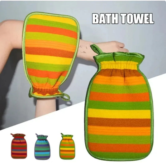 Striped Exfoliating Bath Gloves for Kids & Adults | Shower Mitt