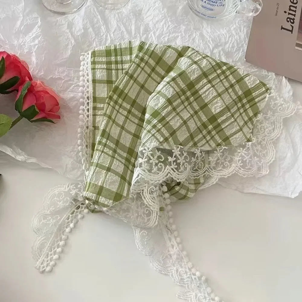 French Floral Triangle Scarf – Turban Bandana Hair Band Women