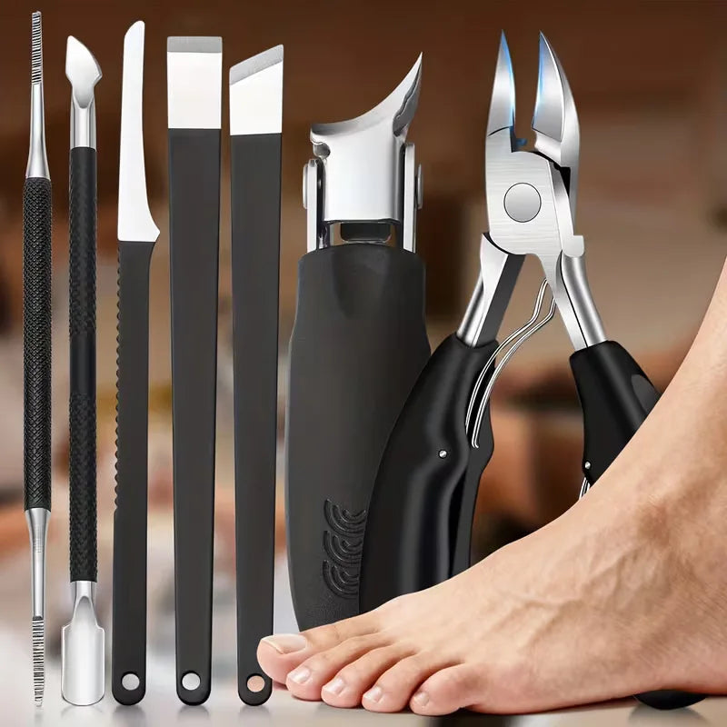 1/5/6/7PCS Ingrown Toenail Clipper Set, Heavy Duty Beak Nail Cutter, Slant Edge Nail Trimmer for Thick Nails Pedicure Tool Nails Peaceful Pleasures Health and Wellness