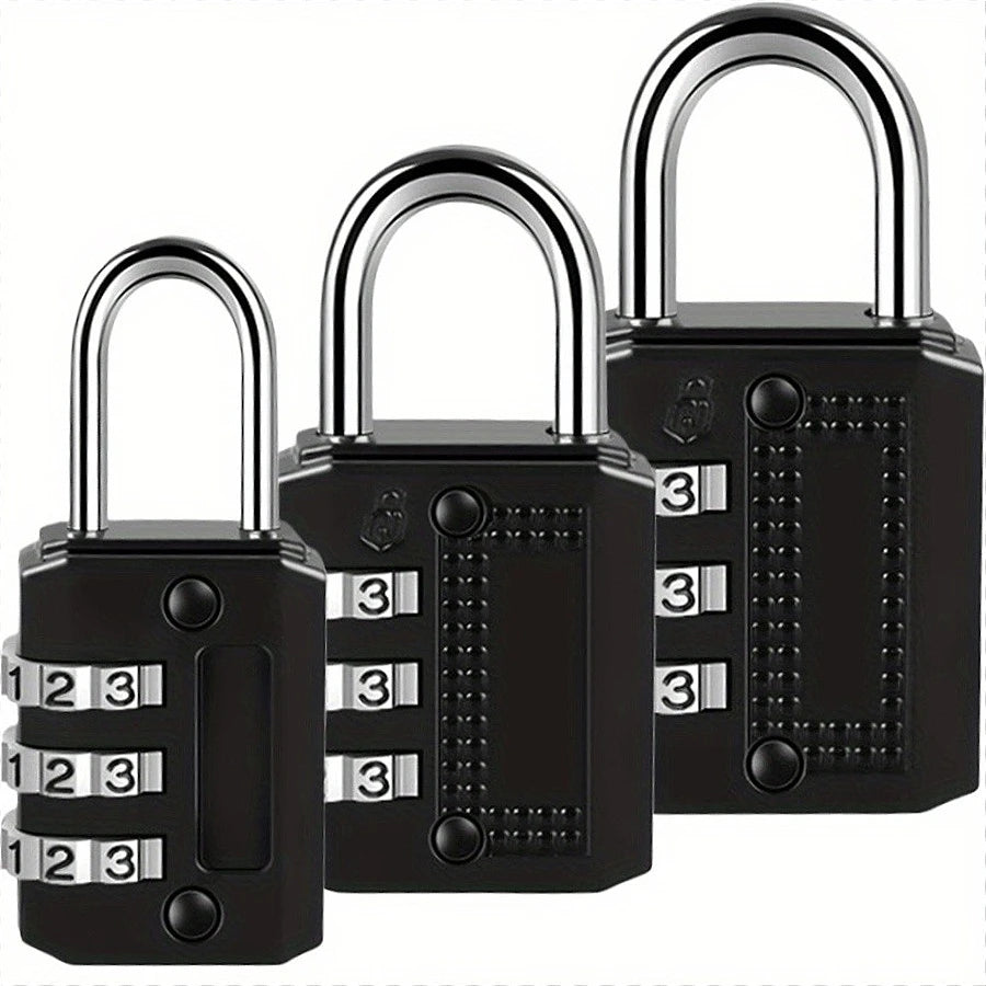 3-Pack 4-Digit Combination Padlock | Waterproof Keyless Lock