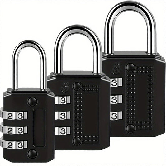 3-Pack 4-Digit Combination Padlock | Waterproof Keyless Lock Combination Padlock Peaceful Pleasures Health and Wellness 3pcs