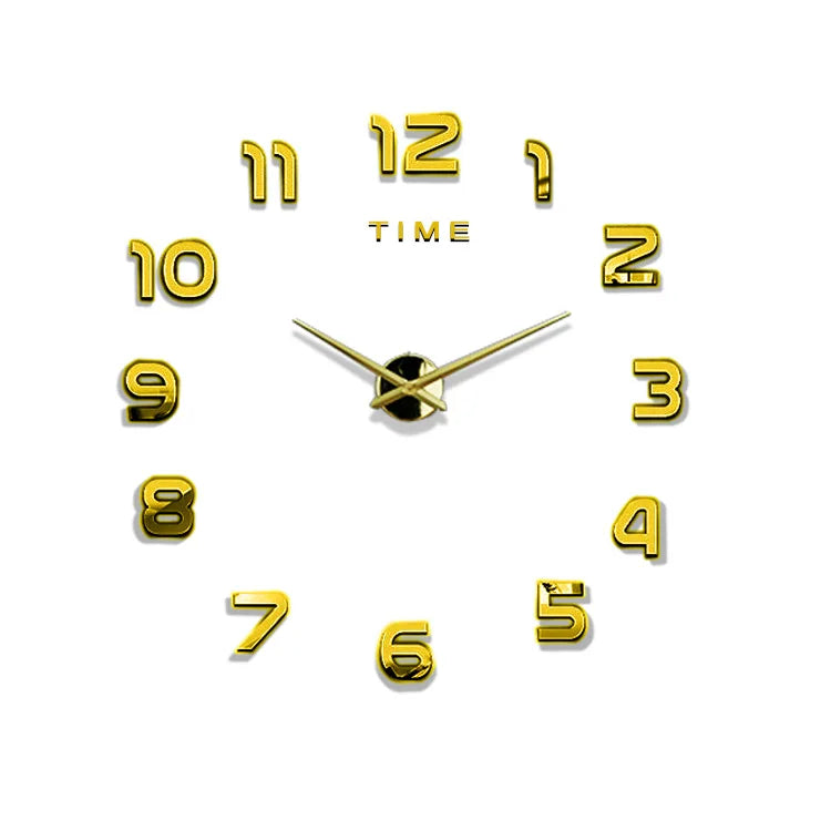 Large 3D DIY Acrylic Wall Clock – Modern Quartz Mirror Sticker Clock for Living Room & Home Décor | 40–130cm