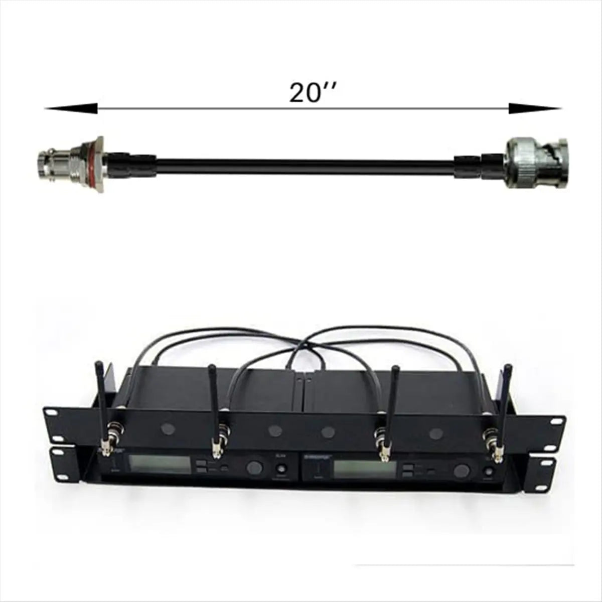 *ABDH Wireless Microphone Antenna Extension Cable 2ft with BNC Connector, 2-Pack for Rack Mount Systems Peaceful Pleasures Health and Wellness Default Title