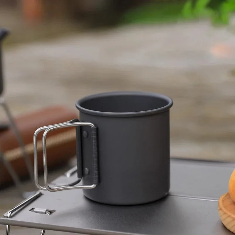 Outdoor Foldable Aluminum Camping Cup - Ultralight Portable Travel Mug for Coffee Tea Hiking Backpacking Picnic Mini Water Cup Peaceful Pleasures Health and Wellness