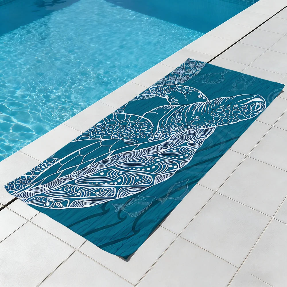 Sea Turtle Quick-Dry Beach Towel | Soft Pool & Travel Towel Quick-Dry Beach Towel Peaceful Pleasures Health and Wellness