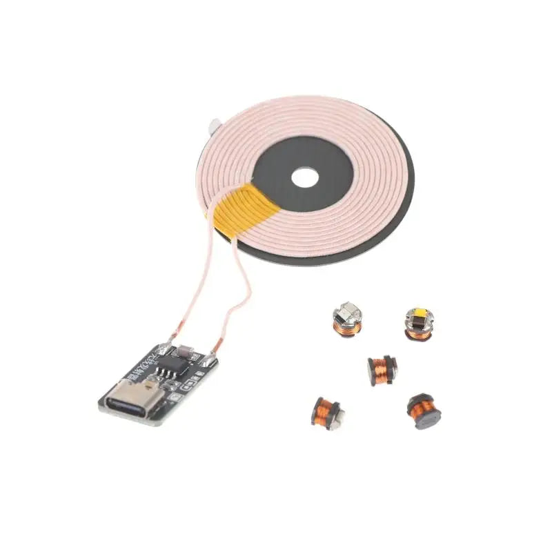 TYPE-C 5V Inductive Wireless Power Transmitter With LED Receiver Coil For DIY Model Small Home Lighting Solutions Peaceful Pleasures Health and Wellness
