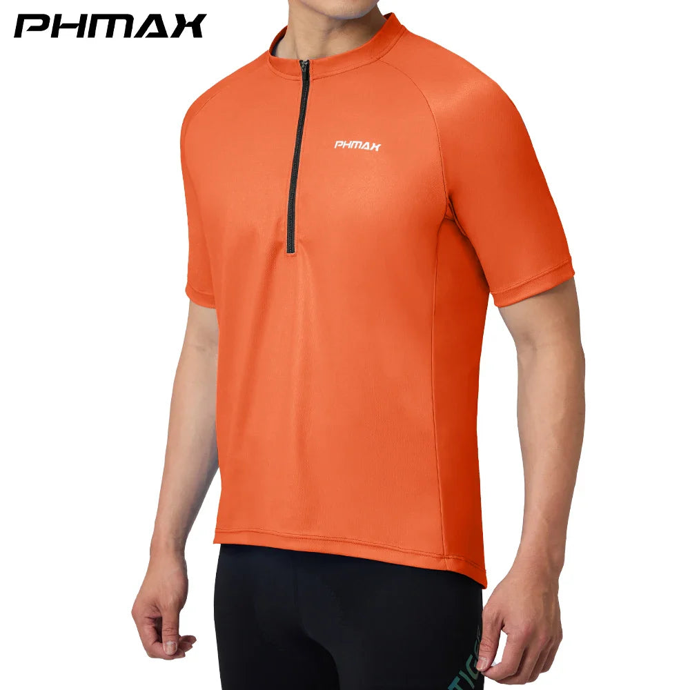 PHMAX Men's Cycling Jersey – Breathable, Quick-Dry & Reflective