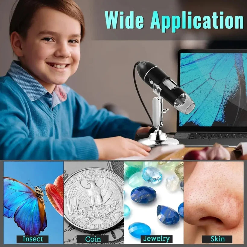 1600X USB Digital Microscope 1080P HD – 8 LEDs, PC & Android