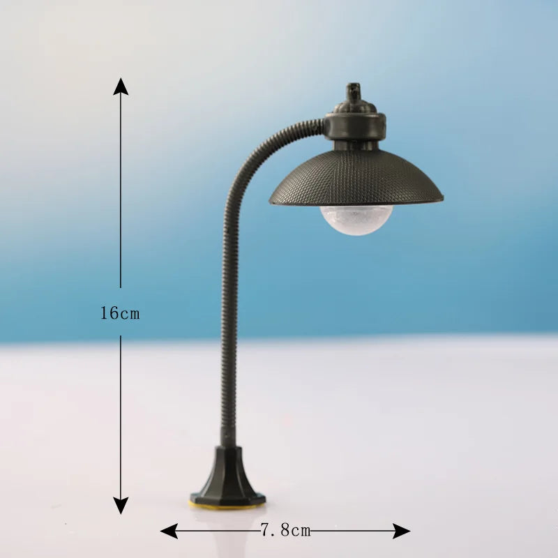 Miniatures Road Light Model Micro Landscape Bonsai Ornament Plastic Craft Home Garden Decor Street Lamp Figurine Streetlight Peaceful Pleasures Health and Wellness C