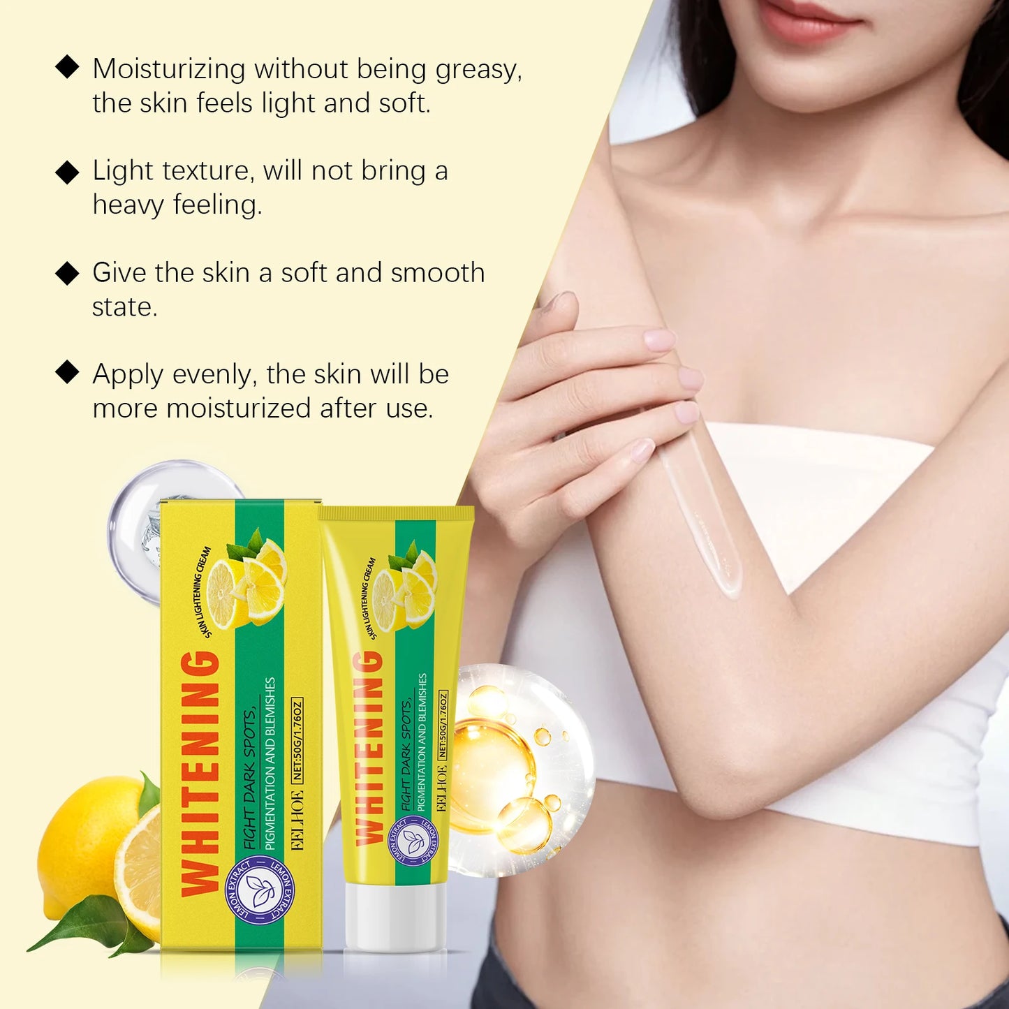 Lemon Brightening Body Lotion – Hyaluronic Acid & Lemon Extract Peaceful Pleasures Health and Wellness