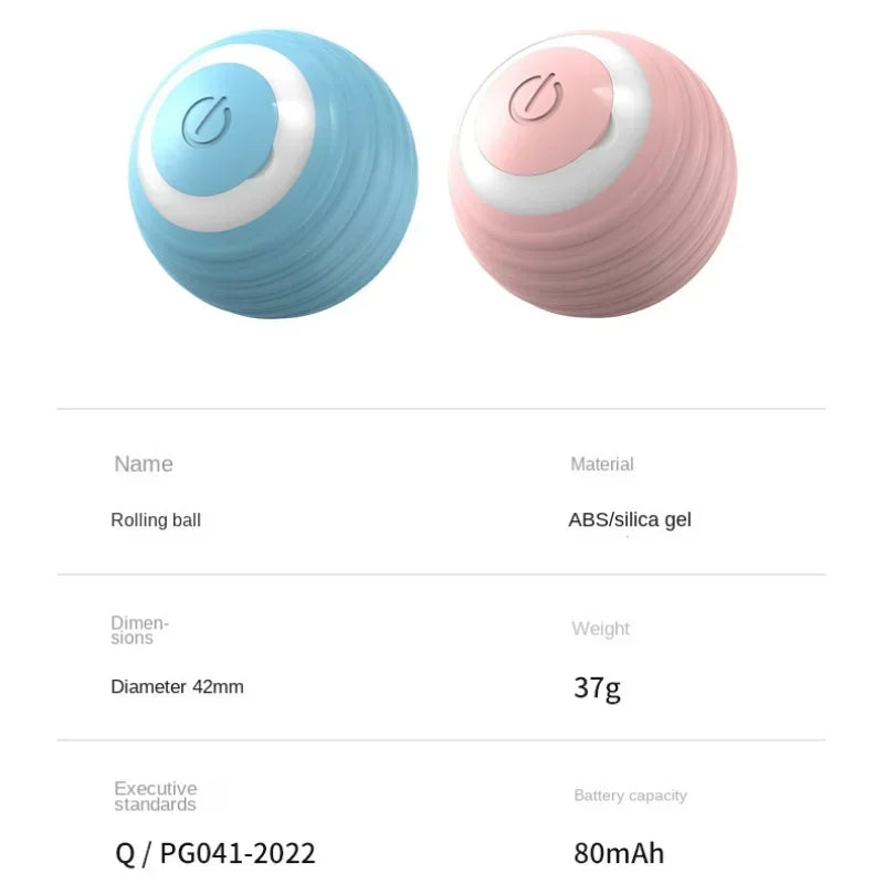 Interactive Cat Ball Toy – USB Rechargeable 360° Auto Rolling