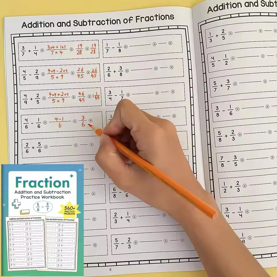 Training Basic Fraction Addition Subtraction Practice Problems Guided