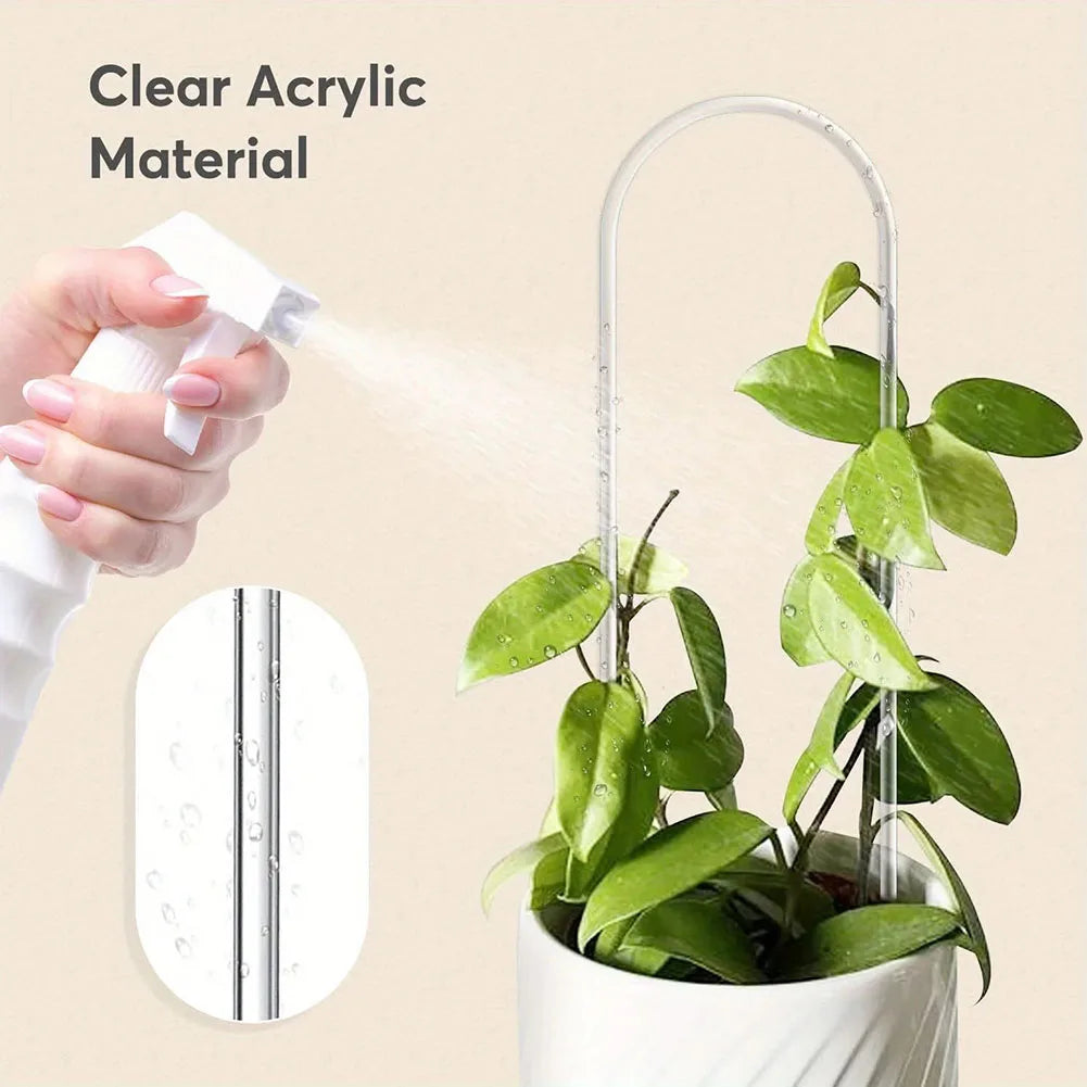 2pcs U-Shaped Acrylic Plant Climbing Frame & Support Stakes
