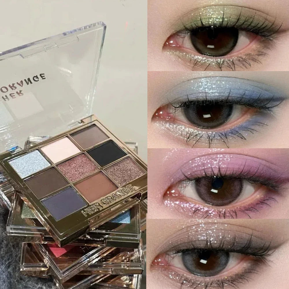 9-Color Smoky Eyeshadow Palette | Shimmer, Matte & Glitter