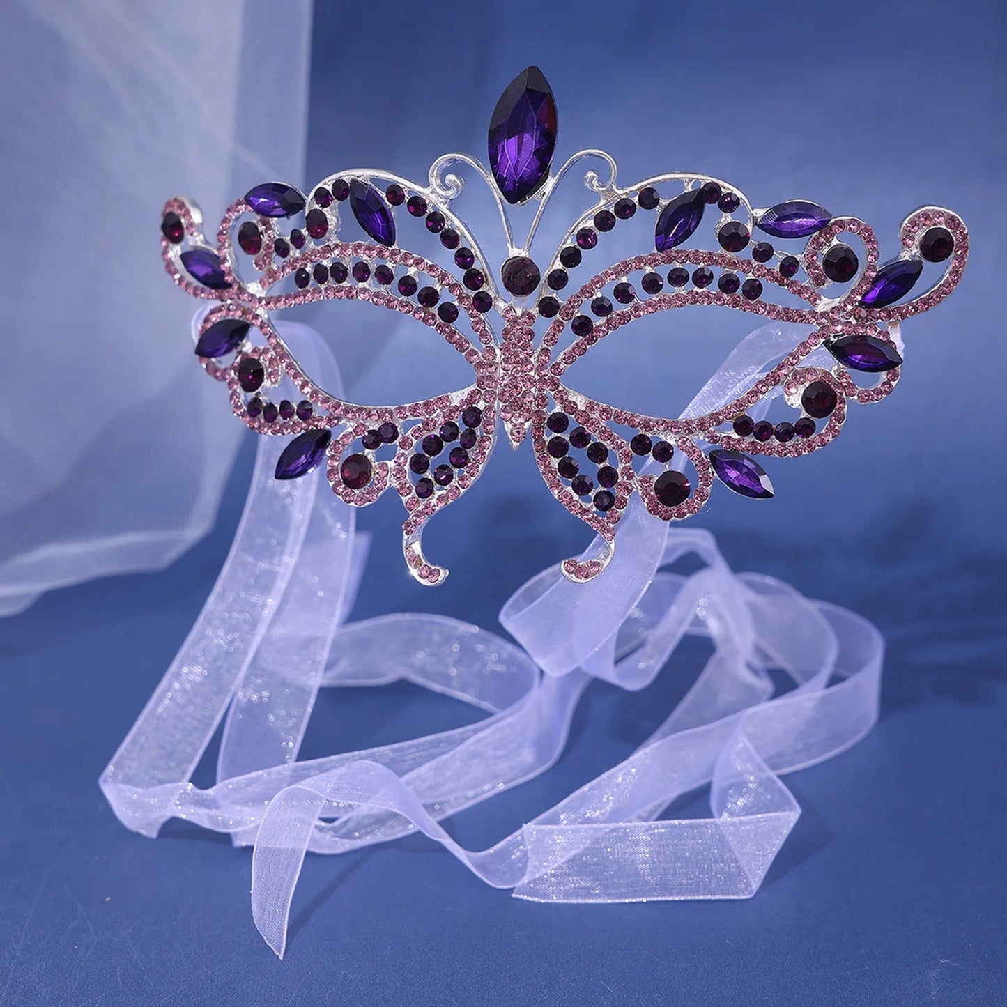 Women Crystal Masquerade Mask Rhinestone Fancy Mask Evening Party Mask for Masquerade Ball Banquet Cosplay Peaceful Pleasures Health and Wellness 15