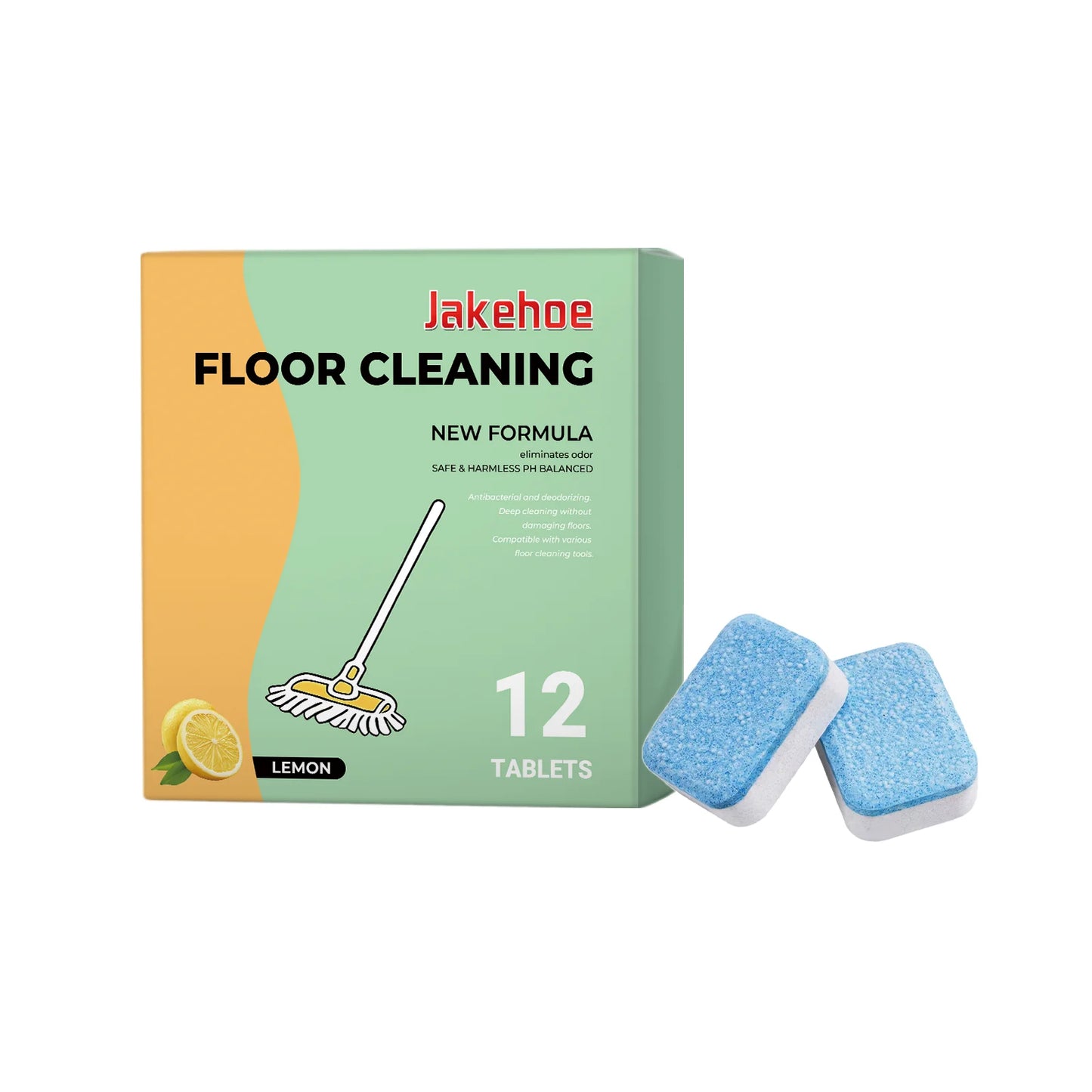 Jakehoe Dissolving Floor Cleaner Tablets | Deep Clean & Lemon Scent