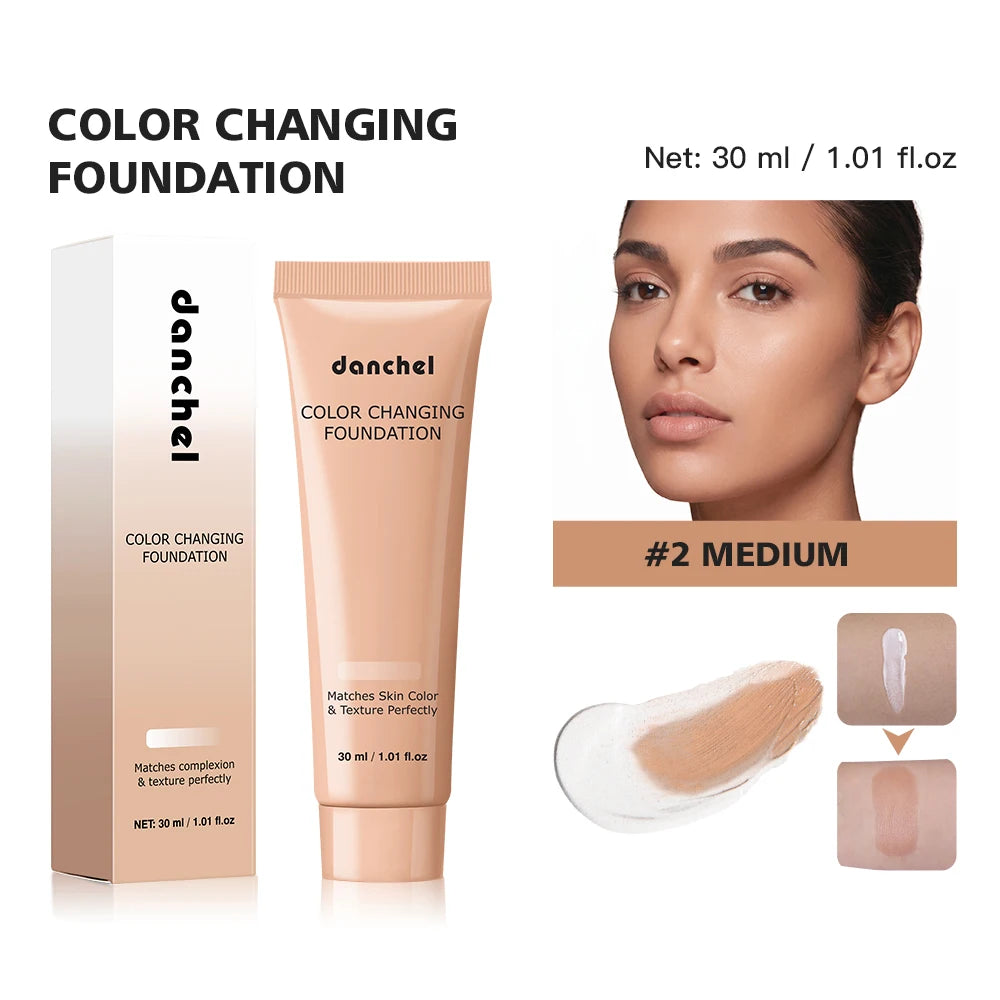 Color Changing Liquid Foundation Adaptive Skin Tone Buildable Coverage 12 Hours Wear Moisturizing Dewy Finish Cosmetics Peaceful Pleasures Health and Wellness 2 Medium