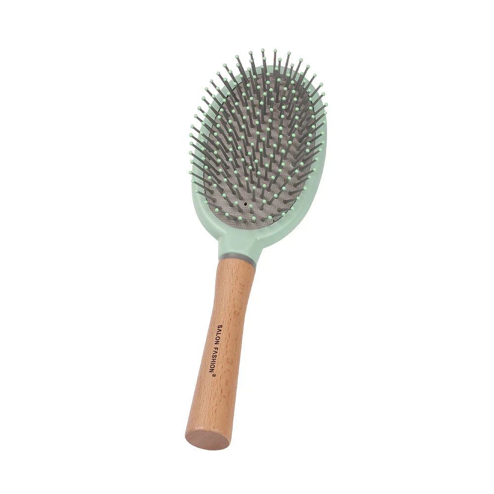 Wooden Handle Anti-Static Air Cushion Hair Brush & Comb