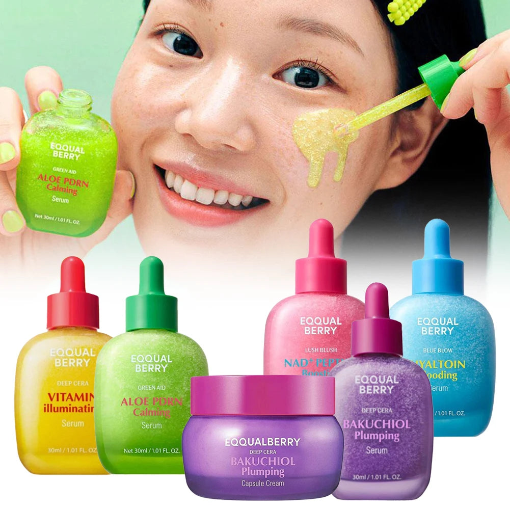 EQQUALBERRY Bakuchiol Plumping Serum with Ceramide & Peptides Facial Serum 30ml Firming and Plumping Capsule Face Cream Korean S Peaceful Pleasures Health and Wellness