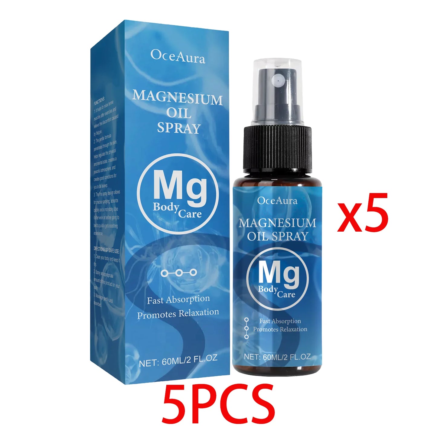 OceAura Magnesium Oil Spray | Sleep, Relaxation & Skin 60ml