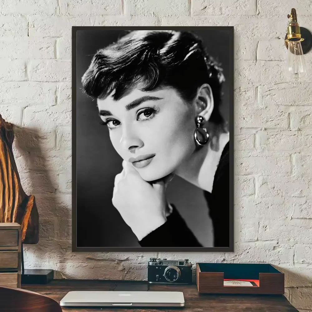 Audrey Hepburn HD Wall Poster – Waterproof PVC Sticky Decor Wall Art Poster Peaceful Pleasures Health and Wellness z14 40X50cmNoframe
