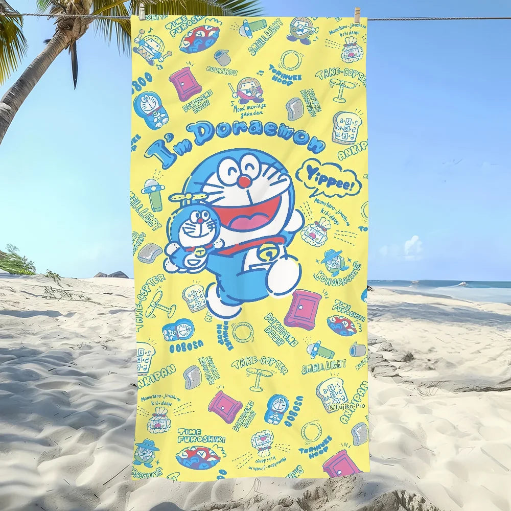 Doraemon Quick-Dry Beach Towel | Soft Large Cartoon Sports Towel Quick-Dry Beach Towel Peaceful Pleasures Health and Wellness z2 STJ40x70CM