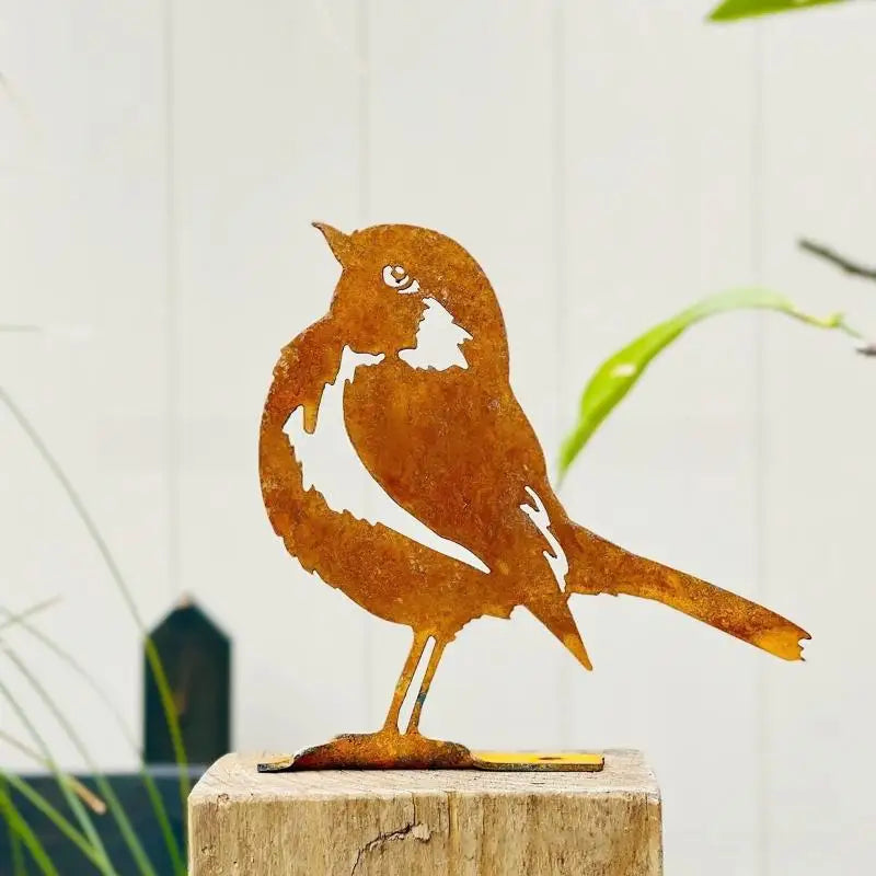 Rust Metal Bird Wall Art – Garden & Home Décor Ornament