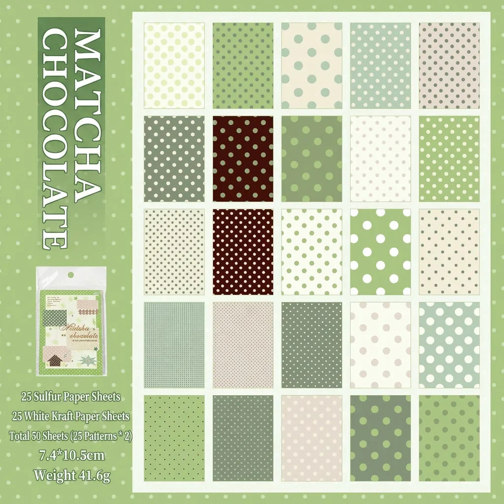 50-Sheet Polka Dot Kraft & Vellum Paper – M5 Journal Inserts