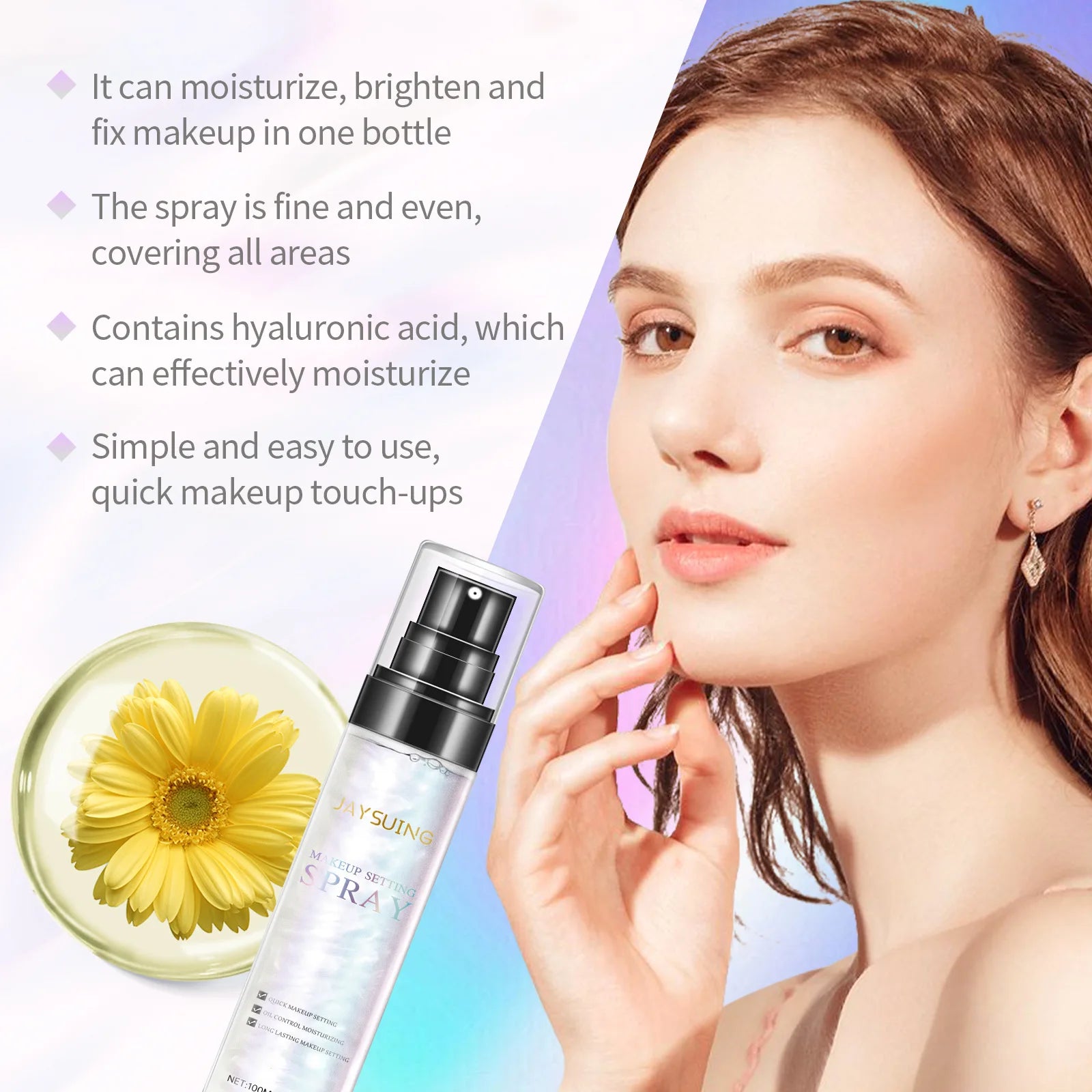 Jaysuing Makeup Setting Spray Lasting Makeup Hold Oil Control Quickly Drying Brighten Skin Tone Natural Lock Makeup Fixer Spray Peaceful Pleasures Health and Wellness
