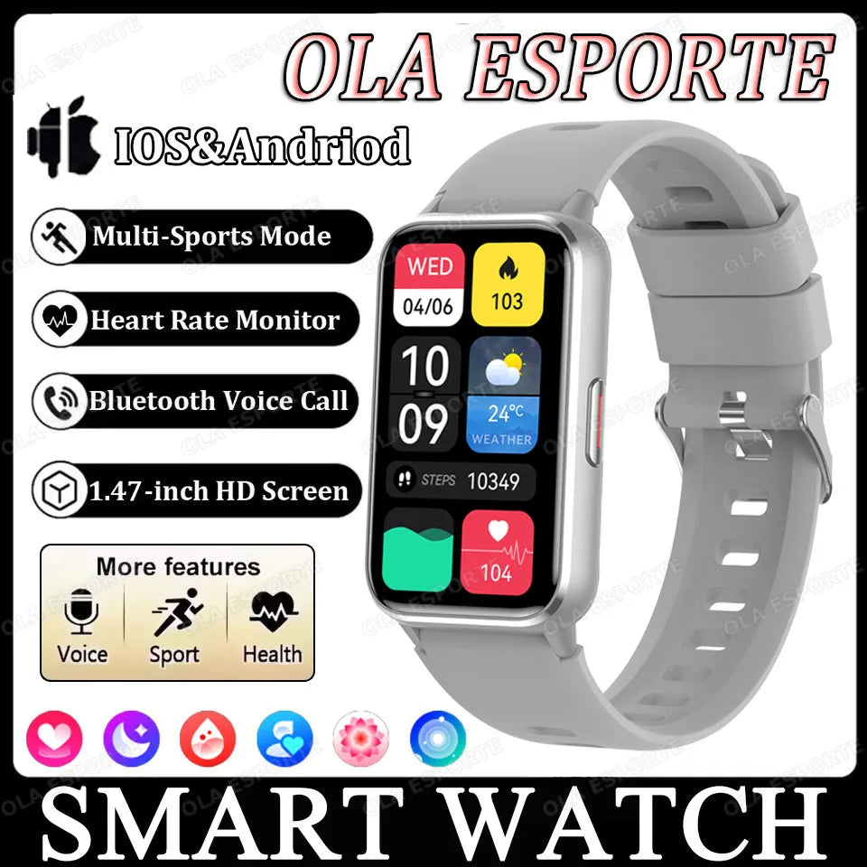 2026 Smart Bracelet Women Sport Smartwatch Men Heart Rate Sleep Monitoring Waterproof Fitness Smart Watch Ladies For Android IOS Peaceful Pleasures Health and Wellness Silver